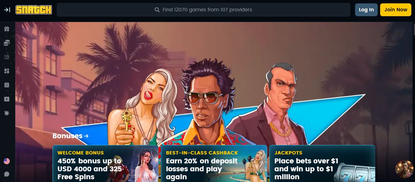 Claim welcome bonus and cashback on Snatch main page